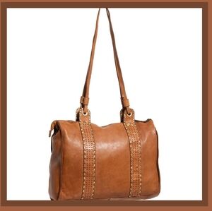 MARTA PONTI STUDDED LEATHER BAG.